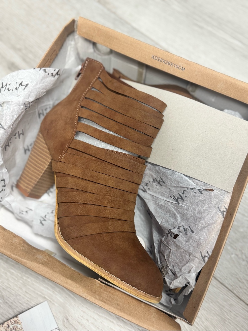 Mi.iM Brown Suede Fringe Ankle Booties